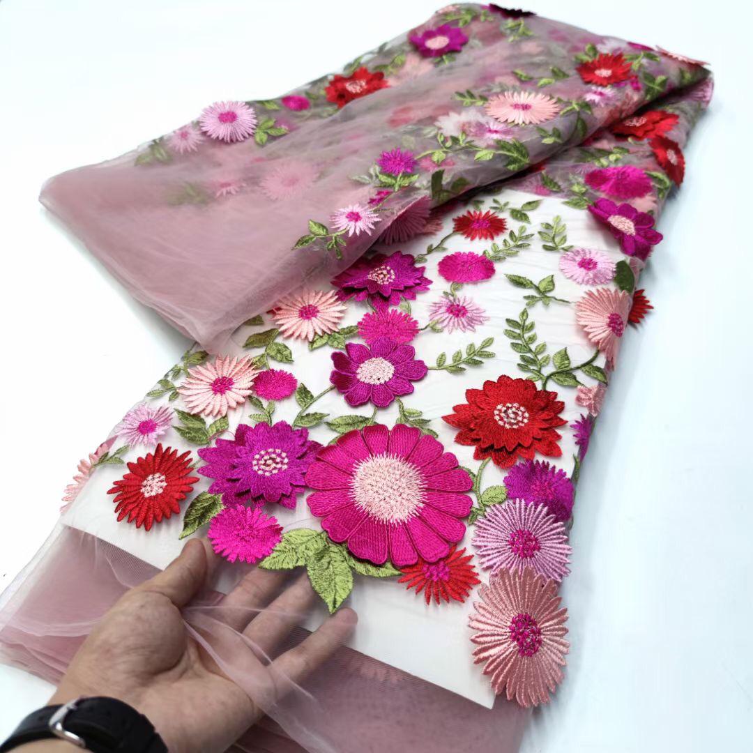 Carnation lace fabric