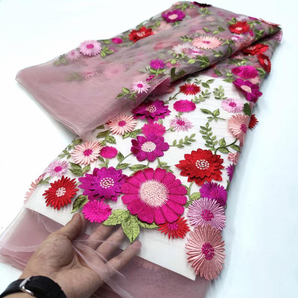 Carnation lace fabric