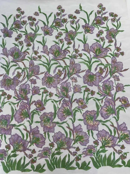 Itza Beaded Lace fabric