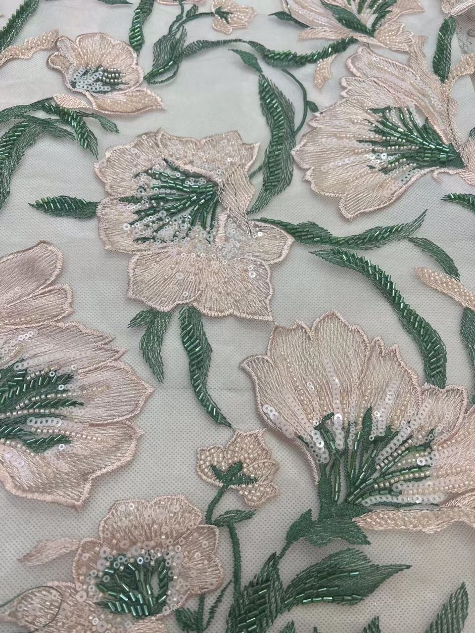 Itza Beaded Lace fabric
