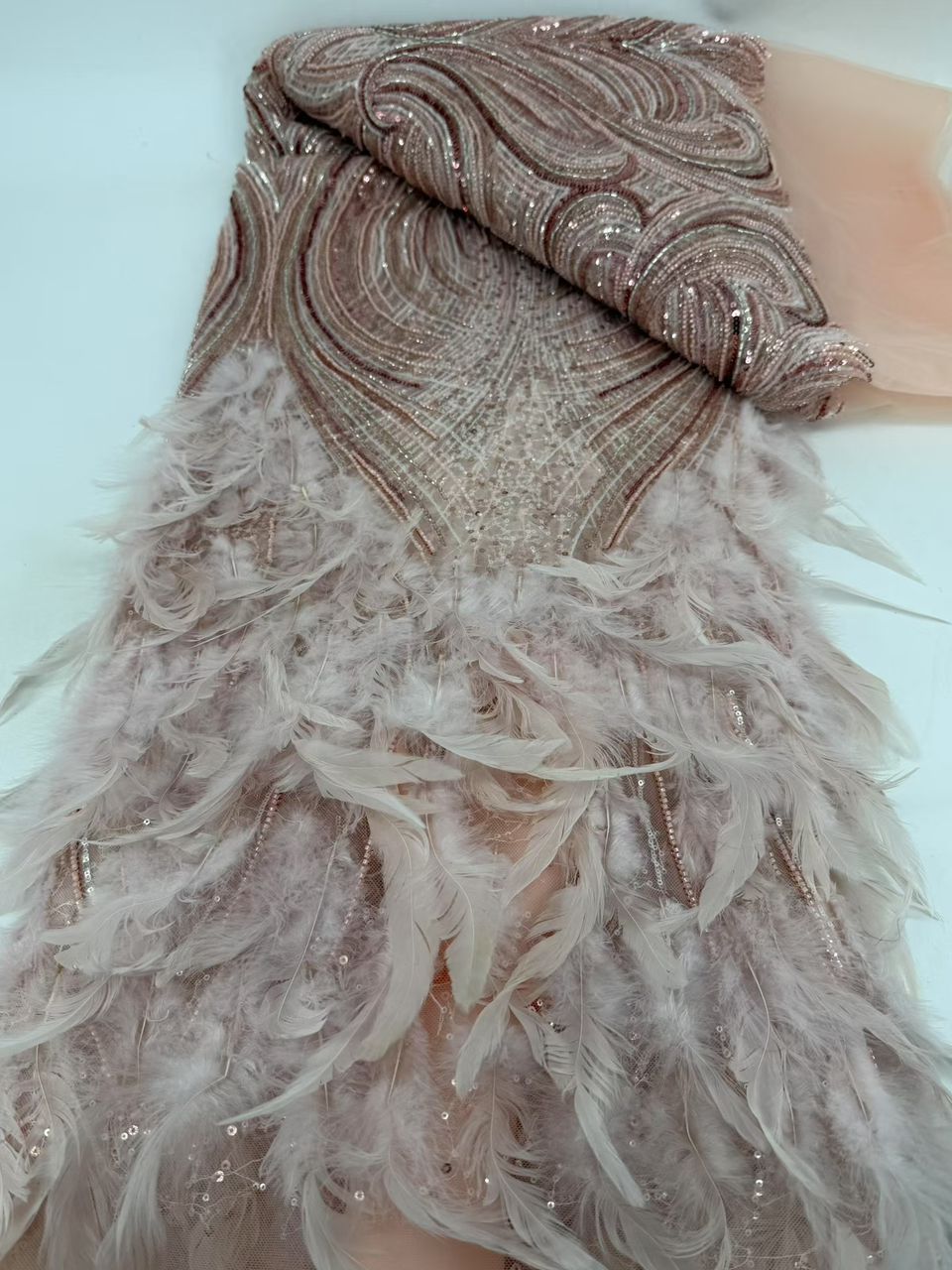 Cupra Feathered Lace Fabric