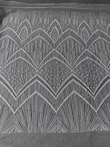 Ether Beaded Lace Fabric - Crown