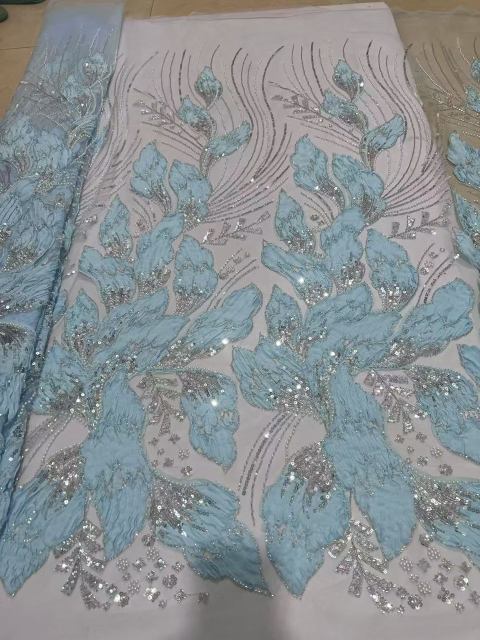 Cyan Lace Fabric