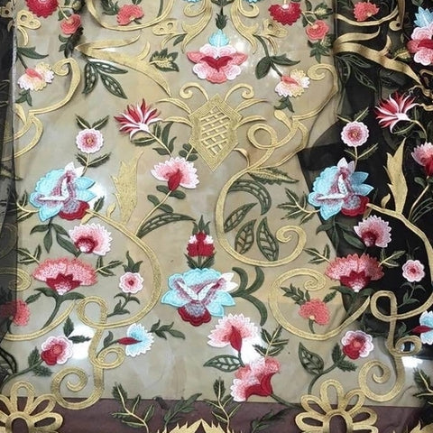 Romeo Lace Fabric ( Black mesh)
