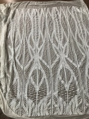Juniper Sequin Fabric ( Snow)