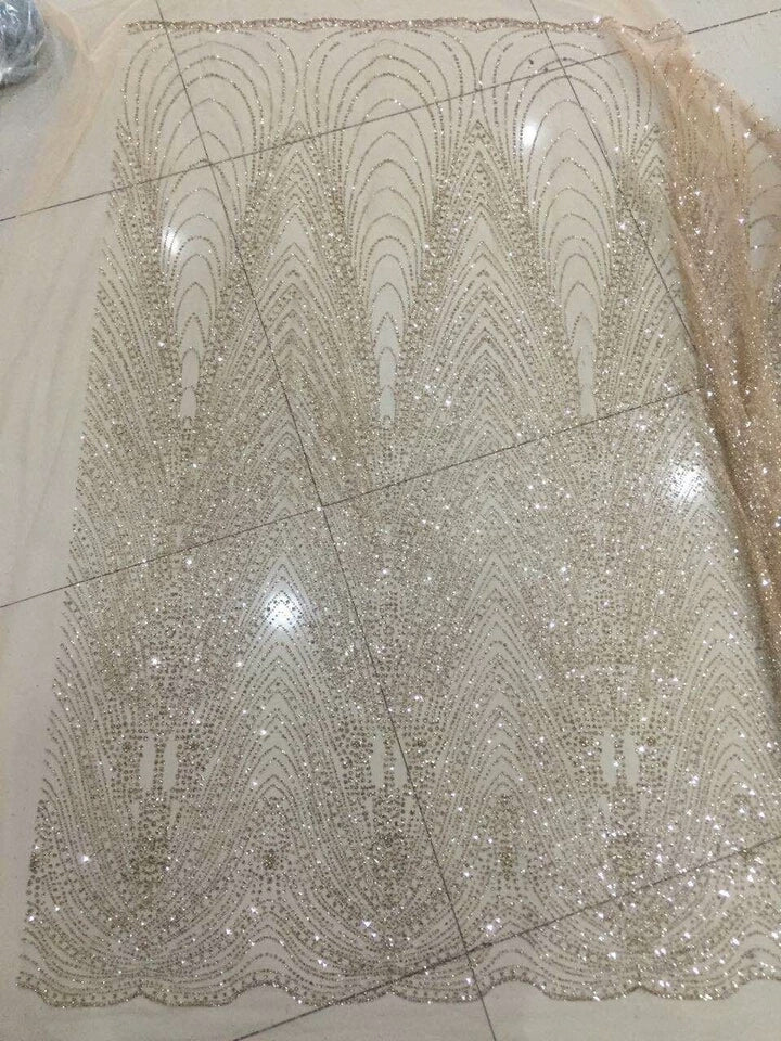 Gold Ripple Glitter Fabric