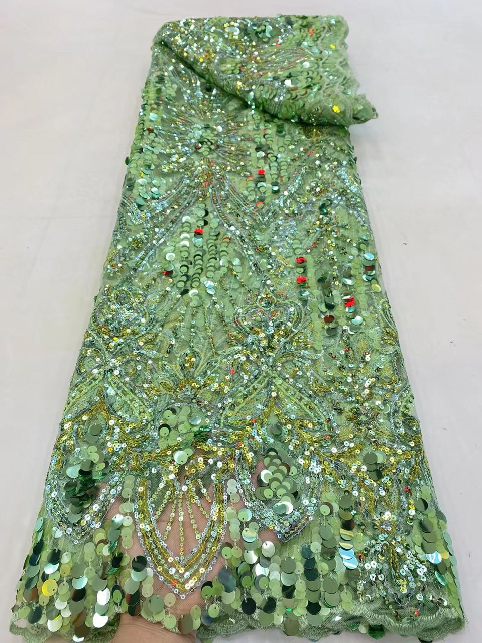 Sage Sequin Fabric
