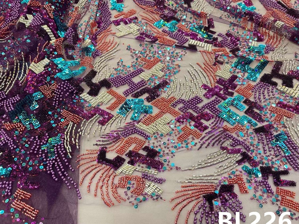 Maze beaded fabric