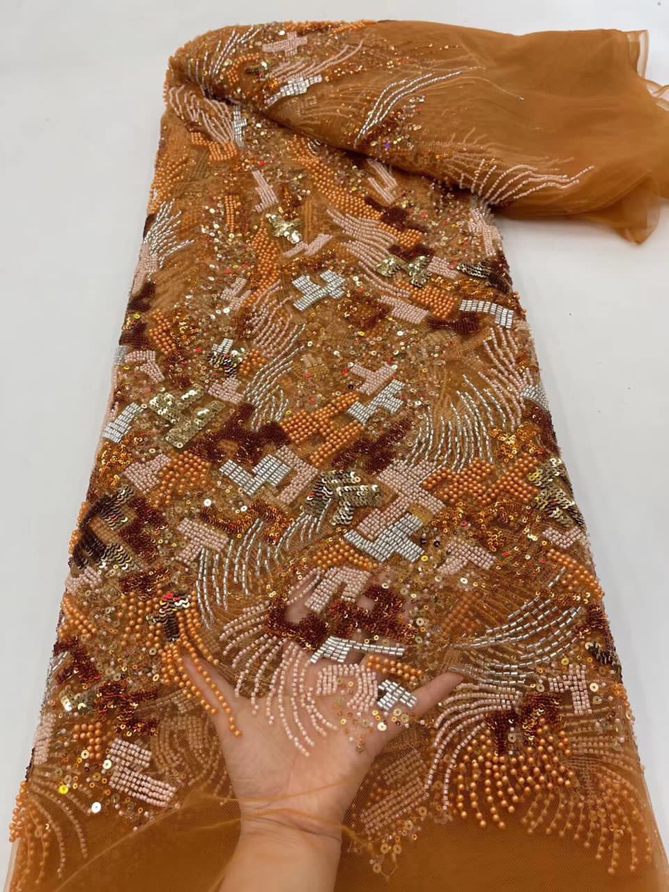Maze beaded fabric