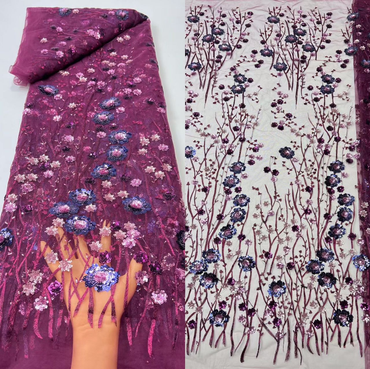 Coral Sequin fabric