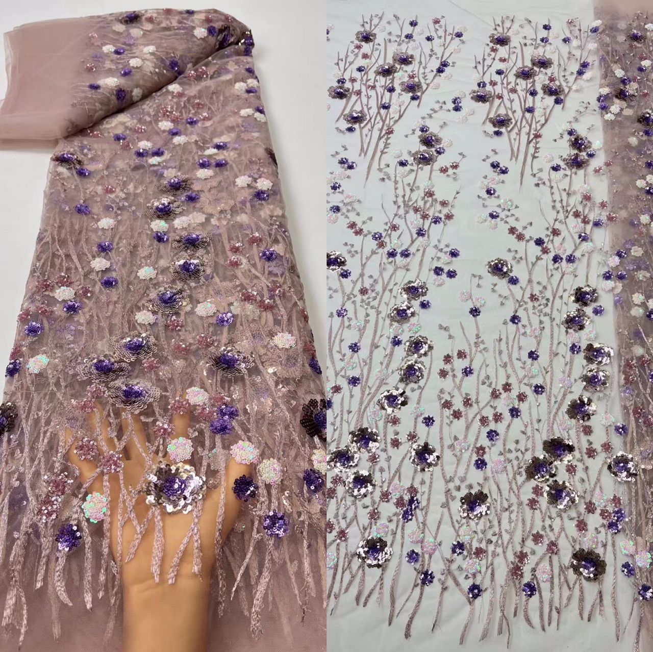 Coral Sequin fabric