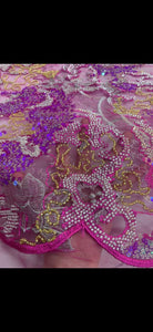 Mulberry Beaded Sequin Fabric