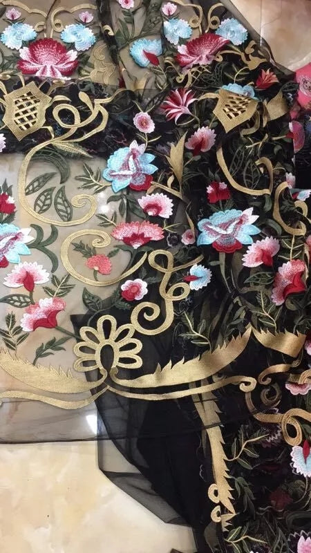 Romeo Lace Fabric ( Black mesh)