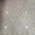White Wallflower Sequin Fabric