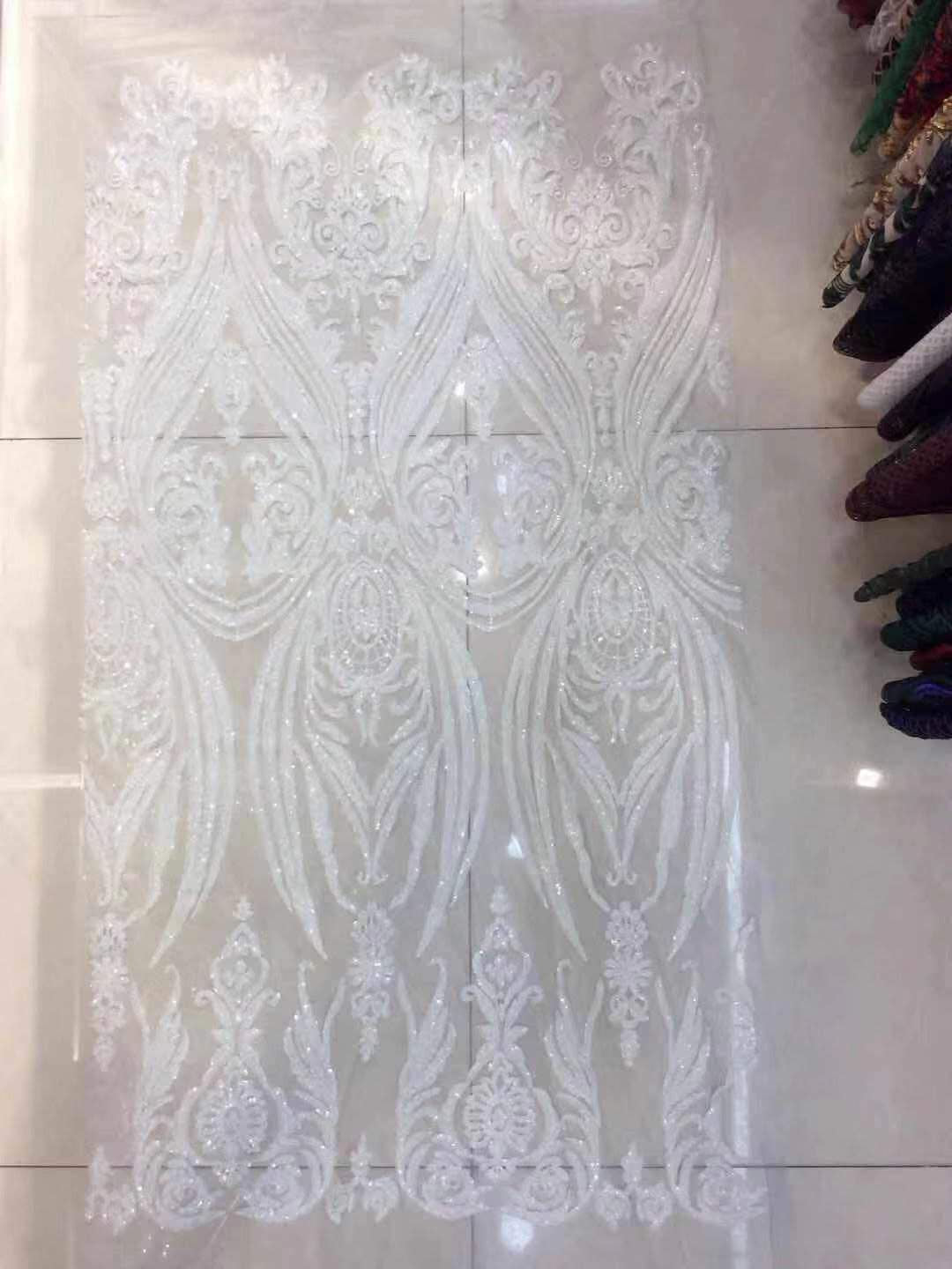 Dragonscale Sequin Fabric SNOW
