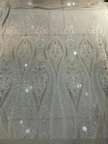 Mimir Sequin Fabric (SNOW)