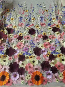 Carnation lace fabric